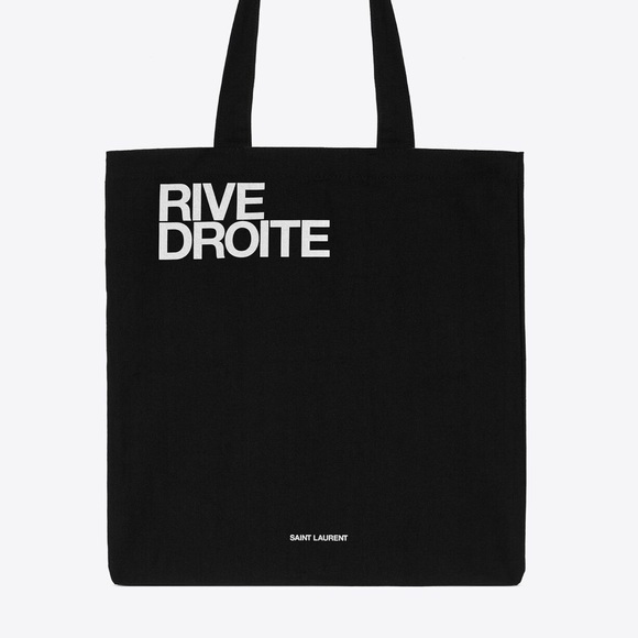 Saint Laurent Rive Droite Canvas Tote Bag - Picture 1 of 6